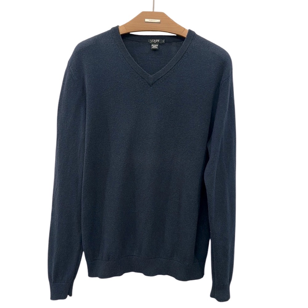 J. Crew Lightweight Cotton Cashmere Sweater Small Navy